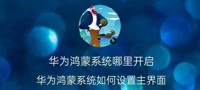 华为鸿蒙系统哪里开启 华为鸿蒙系统如何设置主界面？